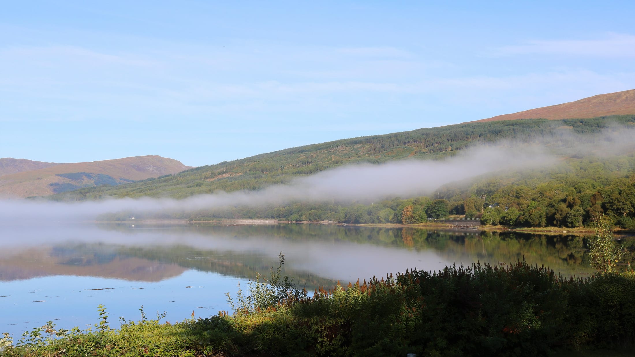 Mist over a Scottish loch